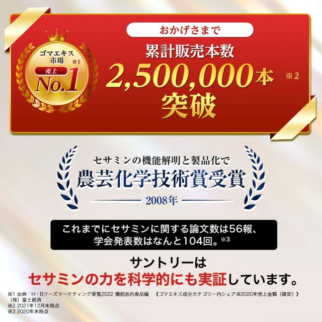 サントリー 公式 セサミンEX ごま オリザプラス セサミン ビタミンE サプリメント サプリ 270粒入/約90日分_2