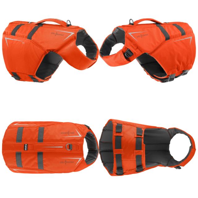 オルカヤック ケーナイン フローテーション デバイス オレンジ Oru Kayak | 犬用ライフジャケット 小型犬 中型犬 大型犬 4サイズ対応 リード ハーネス ハンドル付 浮力補助 高耐久 反射材 カヤック SUP ボート用 ペット用 セーフティギア 海 川 マリンスポーツ