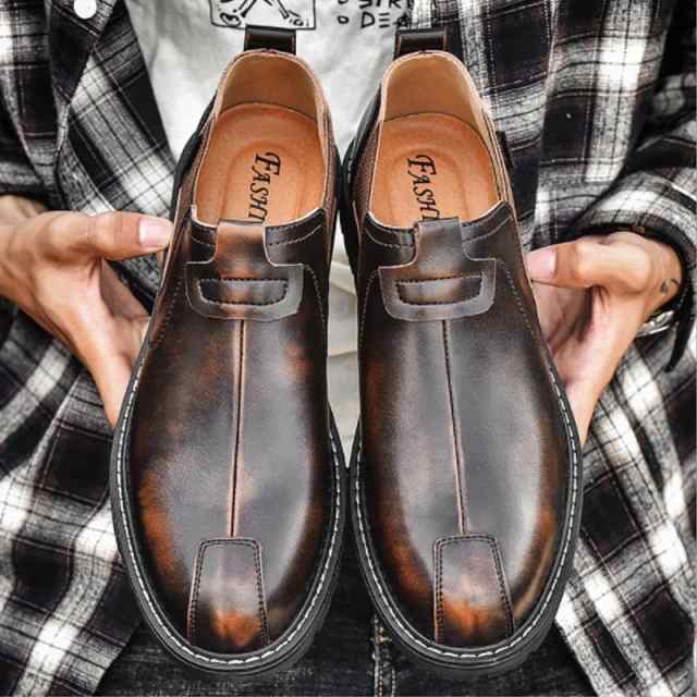 ビジネスシューズ メンズ 本革 革靴 高級紳士靴 プレーントゥの通販は 4,968円