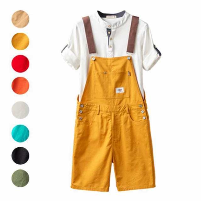オーバーオール メンズ サロペット つなぎ サスペンダーズボン ハーフパンツ ショートパンツ カジュアル 作業着 ワークカーゴパンツ 夏用の通販は 6,785円