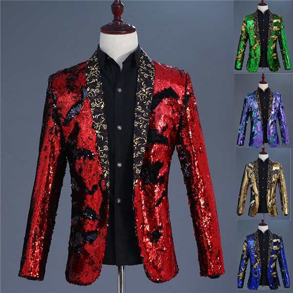 【送料無料】ジャケット ステージ衣装 メンズ 演出服 スパンコール ダンス衣装 王子様 大人 演奏会 男性 アイドル 貴族服装　舞台 演劇オの通販は