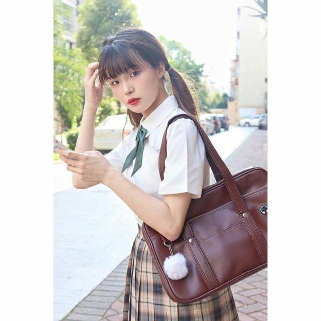 スクールバッグ合皮通学女子高生イーストボーイトートバッグ防水PU素材イヤホン穴付き鋲が付き手提げショルダーバッグカジュアル制服JK制の通販は abmoghatari.ir