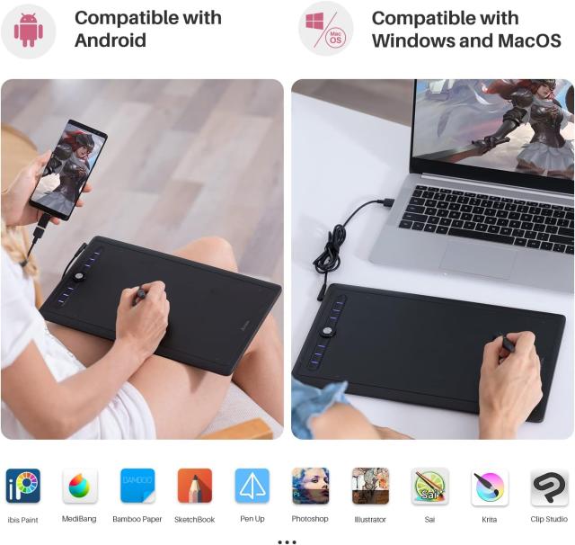 Artisul M0610Pro ペンタブレット 10x6.3インチ 8192段階 板タブ 筆圧感知_2