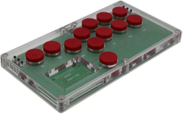 B1-MINI-PC-DIY 超薄型全ボタン アーケード ゲーム コントローラ PC USB ホットスワップ用 CHERRY MX DIY バージョン (赤)