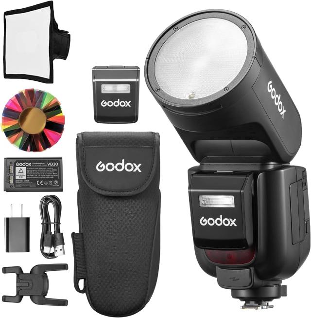 GODOX V1Pro N フラッシュ ニコン対応 丸型ヘッド 76Ws HSS TTL ワイヤレス リチウムイオン