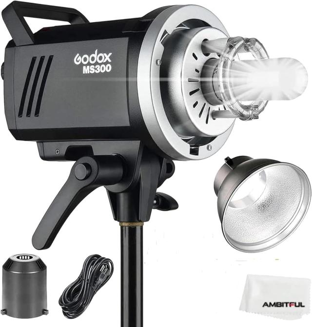 GODOX MS300 ストロボ 300Ws ボーエンズマウント ワイヤレス対応 モデリングライト付き 反射板付属