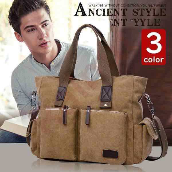 ショルダーバッグ メンズ トートバッグ キャンパスバッグ ビジネスかばん 手提げバッグ 肩掛けバッグ 韓国風 A4対応 PC収納 おしゃれ 大の通販は 5,169円