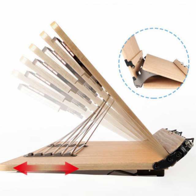 ブックスタンド 読書台 書見台 学習台 本立て 傾斜台 木製 大きいサイズ バリなし 片手でページをめくる ブッククリップ 14段階高さ調整の通販は