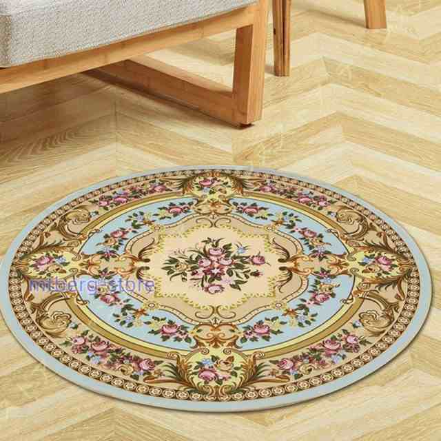 ペルシャ ラグマット 円形 カーペット 花柄 洗える 滑り止め 円形マット ヴィンテージ 夏 ホットカーペット対応 防音 抗菌防臭 ラグ 1年中使える 使いやすいの通販は 5,786円