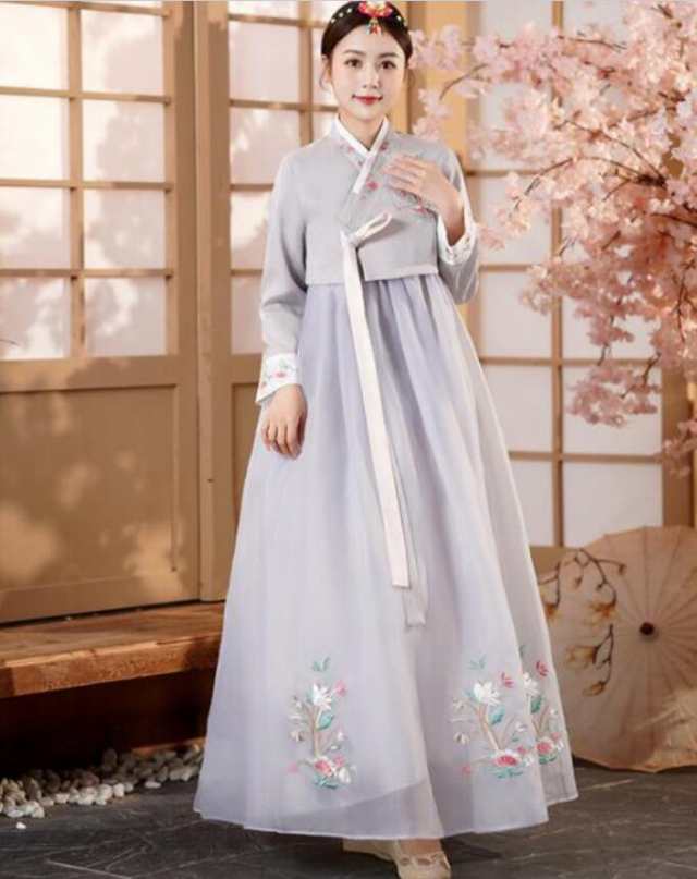チマチョゴリ 韓服 ドレス レディース 韓国民族衣装 長袖 ロング