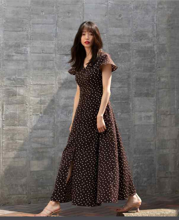 ワンピース 半袖 春夏 きれいめ ロング シャツワンピース マキシ フレア ロング ロング丈 マキシ マキシ丈 9分丈 アンクル丈 フリル袖 Vの通販は