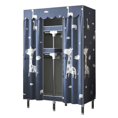 ワードローブ バー付き クローゼット メタルラックカバー付き 大容量 カーテン式 組み立て式 居間、寝室、更衣室用 耐久性 幅85ｘ奥行45