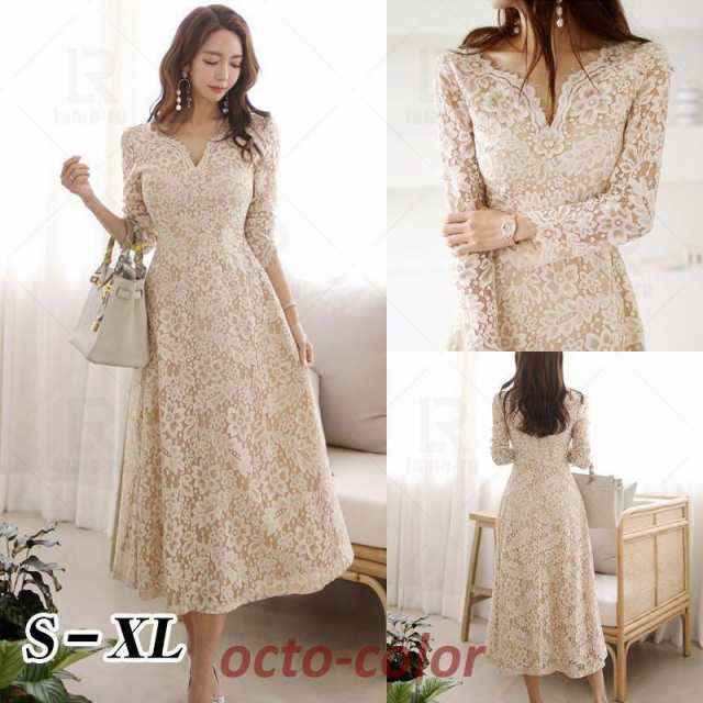 キャバドレス キャバ ドレス ナイトドレス ミモレ丈 大きいサイズ キャバワンピ ワンピース レース タイト キャバ嬢ドレス プチプラ 安