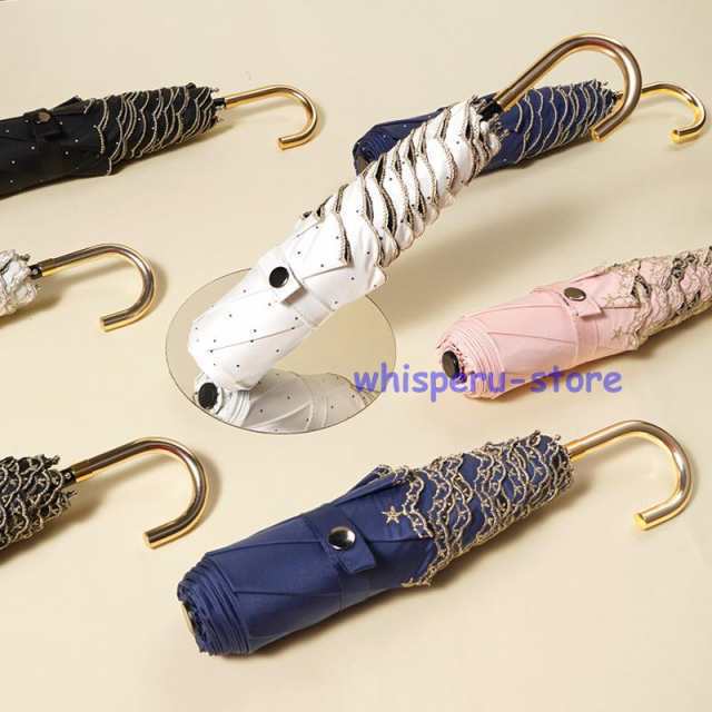 折り畳み傘晴雨兼用 3段折りたたみ傘 ワンタッチ収納 刺繍のふち 日傘 UVカット 軽量 折り畳み 耐風傘の通販は