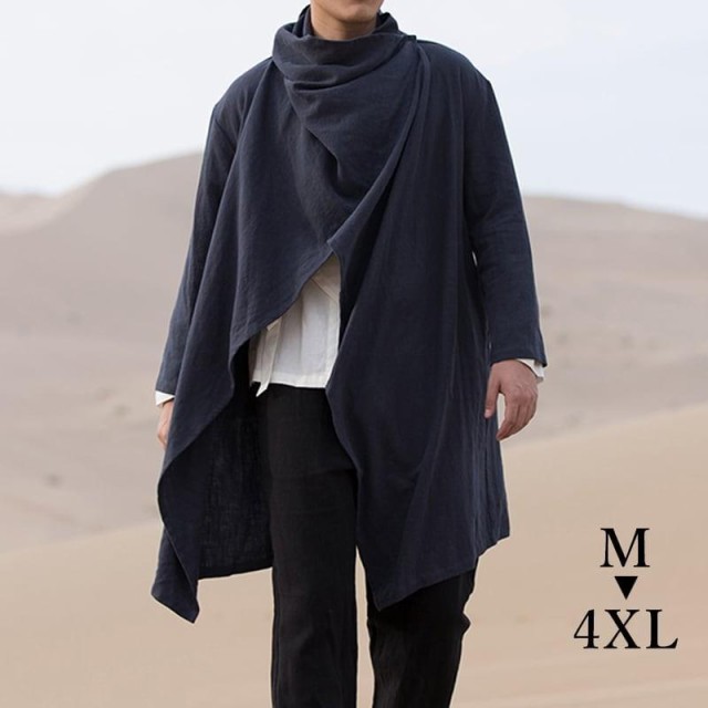 チャイナ服 メンズ チャイナジャケット マント 男性用 ロング 丈長 漢服 アフガン襟 半高襟 民族衣装 コスプレ衣装 中華服 中国服の通販は 7,651円