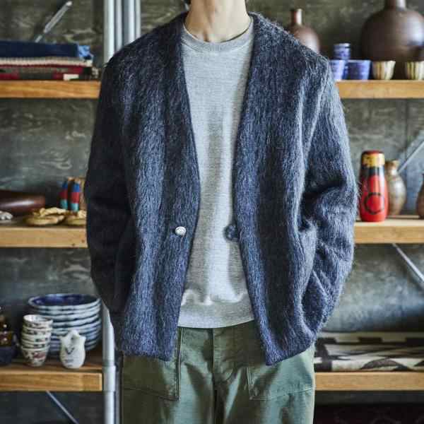 COUPON配布中　orslow / MOHAIR CARDIGAN CHARCOAL GRAY オアスロウ カーディガン モヘア