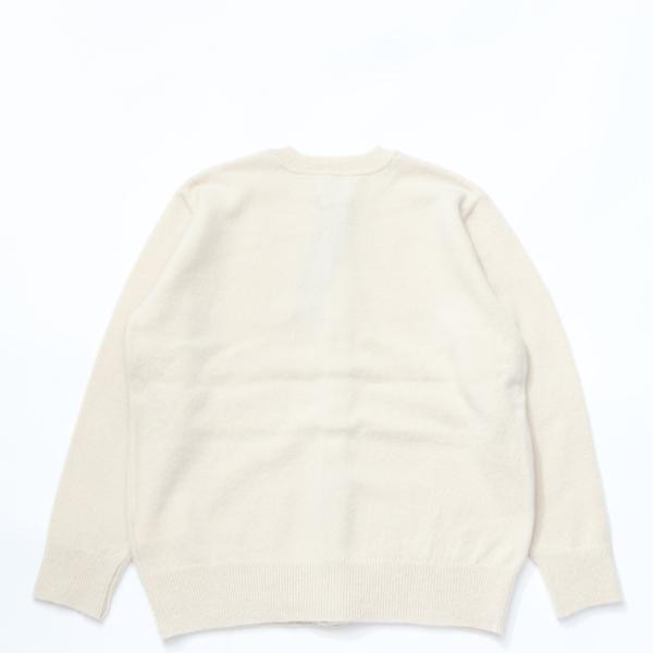 COUPON配布中　Yonetomi / CIRCLE KNIT CARDIGAN ECRU ヨネトミニューベーシック ウール カーディガン