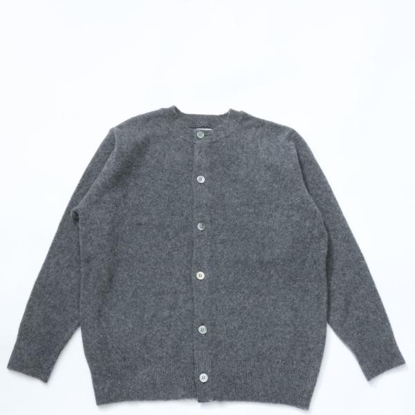 COUPON配布中　Yonetomi / CIRCLE KNIT CARDIGAN GRAY ヨネトミニューベーシック ウール カーディガン