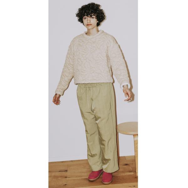 COUPON配布中 MEYAME / FLOWER QUILTING PULLOVER LIGHT BEIGE　 メヤメ　キルティング　プルオーバー