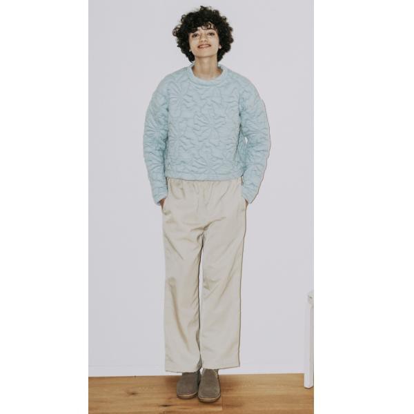 COUPON配布中 MEYAME / FLOWER QUILTING PULLOVER LIGHT BLUE　 メヤメ　キルティング　プルオーバー