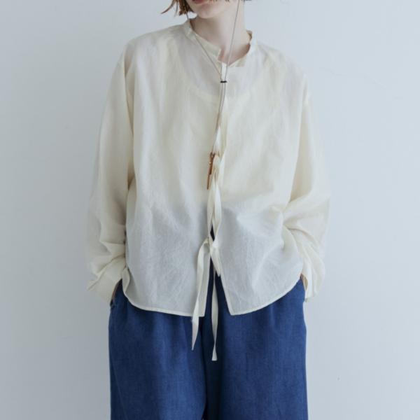 予約商品 COUPON配布中　MEYAME / COTTON SILK BLOUSE JACKET CREAM　 メヤメ　ブラウス ジャケット 羽織