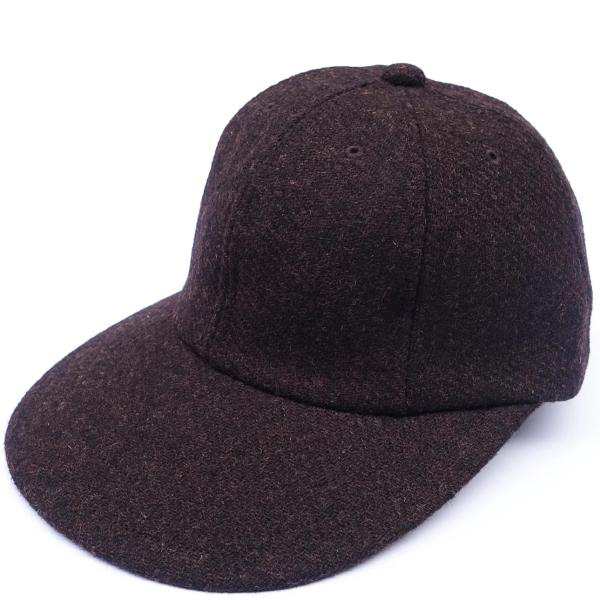 COUPON配布中　Riprap/ SEMI LONG BRIM CAP MOON & HARRIS TWEED DK BROWN 帽子　キャップ ツイード ウール