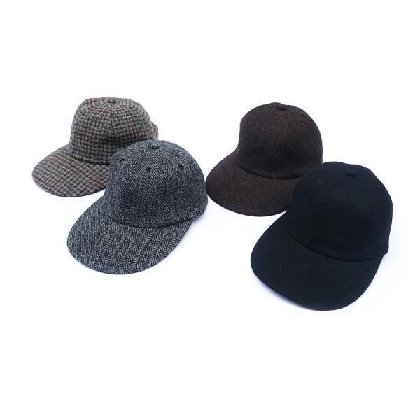 COUPON配布中　Riprap/ SEMI LONG BRIM CAP MOON & HARRIS TWEED GRAY 帽子　キャップ ツイード ウール