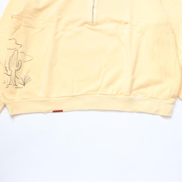 COUPON配布中 Work of Art Kendai / Damaged Half Zip SH コットン