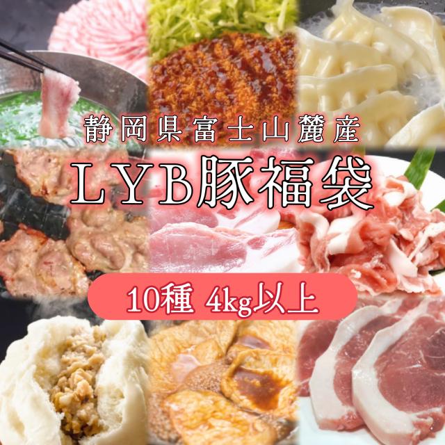 送料無料 LYB豚 福袋 10種4kg以上 焼肉 ステーキ 小間 餃子 冷凍 福袋 豚肉 国産 豚肉 ルイビ豚 高級 スライス ブロック ロース 切り落とし 小間切れ 詰め合わせ お肉セット_1