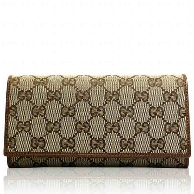 あす着 グッチ GUCCI 財布 長財布 二つ折り GGキャンバス レザー