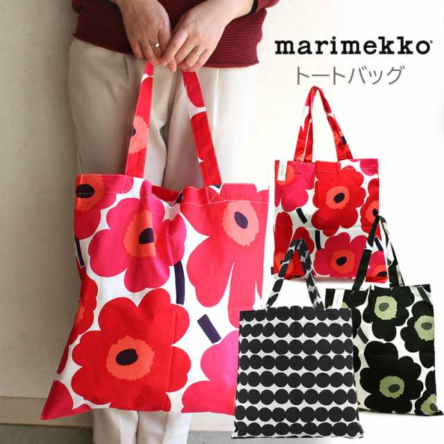 マリメッコ MARIMEKKO バッグ トートバッグ レディース ウニッコ 067572 PIENI UNIKKO トート レッド 001 ブラック  030｜au PAY マーケット