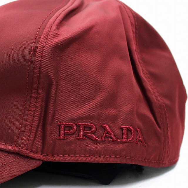 2HC274新品未使用　PRADA ナイロンキャップ　M レッド