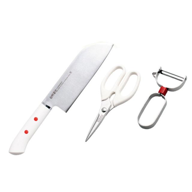 サンクラフト 子ども用 キッチンツール スターター 3点 セット 日本製 子どものための調理道具 台所育児 DIG-103 メーカー公式店 子ども用キッチン道具セット [ 台所育児 スターターセット 3点 右利き用 左利き用 DI-301 DI-302 日本製 ]  サンクラフト SUNCRAFT ／ 子ども用包丁 キッチンハサミ ピーラー | サンクラフトキッチン店