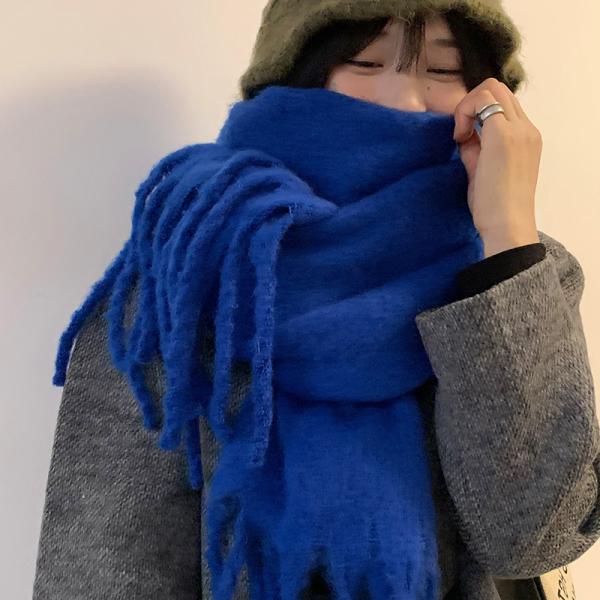 ★限定クーポン★マフラー ボリュームフリンジマフラー ストール ショール ロングマフラー カシミアタッチ レディース 防寒 暖かい 無地 大判 ポレロ 秋冬 軽量 マフラー