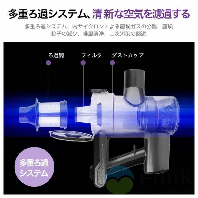掃除機 コードレス スティック型 50000Pa ハイパワー 強力吸引 4WAY