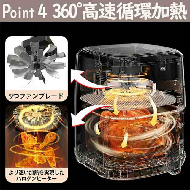 ノンフライヤー 5L大容量 オーブン コンパクト 電気フライヤー 業務用