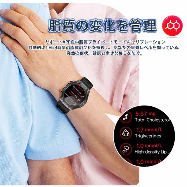 放射レベル測定」スマートウォッチ 通話機能 血糖値 心電図ECG+PPG 尿酸血中