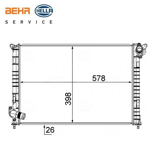 BEHR HELLA ラジエーター 1P 8MK376769771 メルセデスベンツ SLK-クラス R171 2004-2011(商品コード:230028)