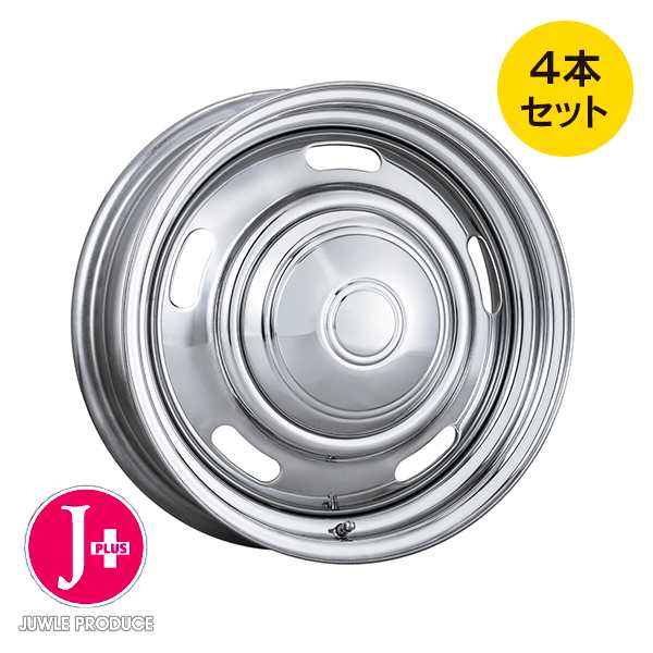 フィアット500専用 14x6.0J +32 98/4H ホイール J-plus201 クローム 4本セット(商品コード:J-PLUS201CH)