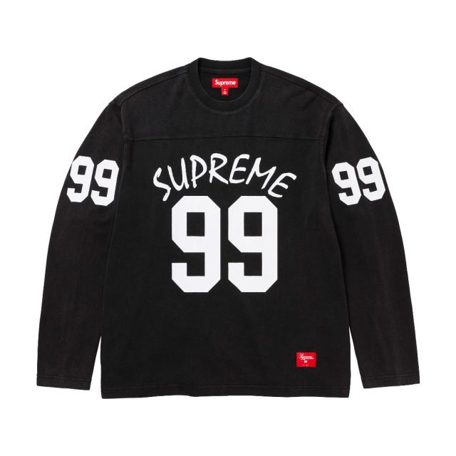 新品 シュプリーム SUPREME 24ss 99 L/S FOOTBALL TOP 99 長袖 Tシャツ ブラック ホワイト 男女兼用 海外輸入