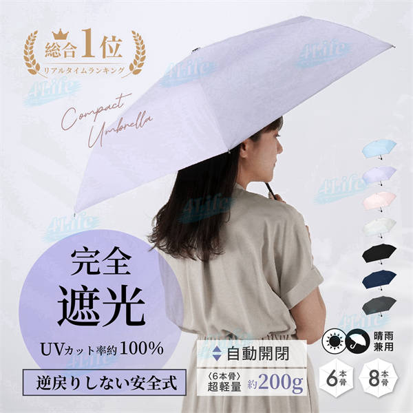 日傘 折りたたみ 完全遮光 自動開閉 超軽量 逆戻り防止 遮熱 折り畳み傘 6本骨 8本骨 uvカット 安全ストッパー式 紫外線対策 日焼け対策 晴雨兼用 雨傘 遮熱 撥水 メンズ レディース ワンプッシュ 軽量 大きい おしゃれ ワンタッチ おりたたみ傘 頑丈の通販は 6,142円