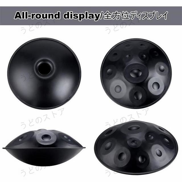 ハンドパンドラム 12音符 58cm Dマイナー ソフトハンドパンバッグ付き ハンドパンドラム楽器 440hz ハンドパンマレット2個 ハンドパンスタンド 無塵布 スチール_2