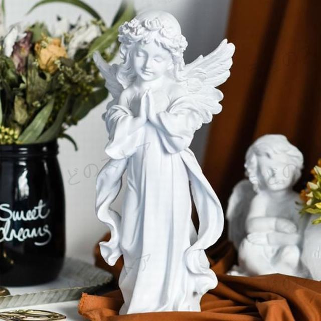 天使置物 樹脂製 可愛いお祈り エンジェル インテリア オブジェ 工芸品