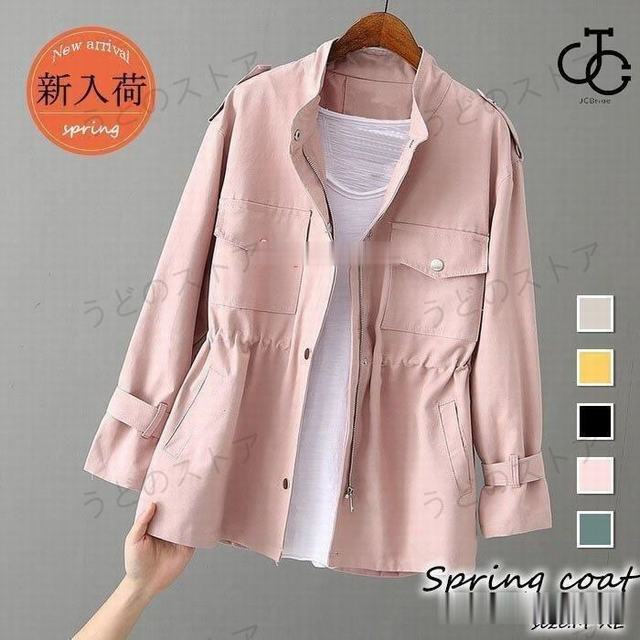 トレンチコート レディース ミディアム丈ジャケット スプリングコート 春コート ゆったりアウター 秋服の通販は