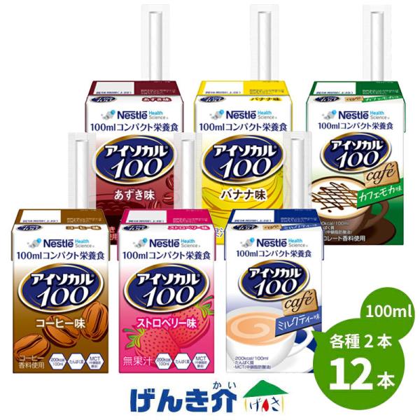 介護食 アイソカル100 バラエティパック 100ml×12本 6種各2本 1本あたり200kcal ネスレ 栄養補助 介護食 流動食