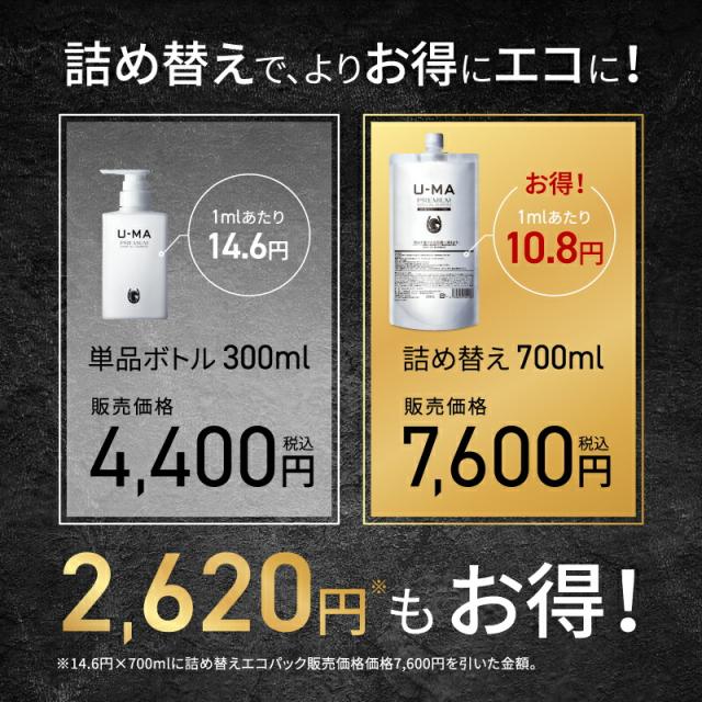 U-MA プレミアムシャンプー 詰め替え用2本セット ウーマシャンプー 詰め替え用(2本セット) （ウーマ（U-MA