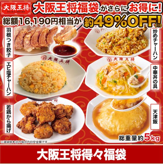餃子 チャーハン 炒飯 エビ塩 海老塩 中華丼 から揚げ 天津飯 レトルト グルメ 快適生活 「大阪王将得々福袋」_1