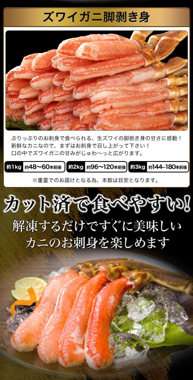 かに カニ 蟹 快適生活 べにずわいがに 生 ポーション 大型刺身用紅ズワイガニ剥き身満足セット 総重量:5.4kg(正味4.5kg) カニ鍋 かにしゃぶ かに カニ 蟹 快適生活 ずわいがに ポーション 茹で 贅沢ボイル