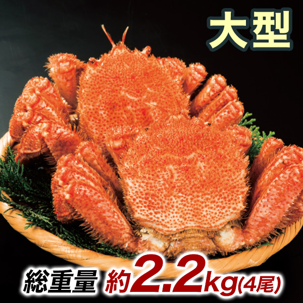 約2.2kg 4尾 毛蟹 カニミソ カニ味噌 姿 鮮度抜群 ボイル 茹で 大型北海道産毛ガニ 快適生活 かに カニ 蟹
