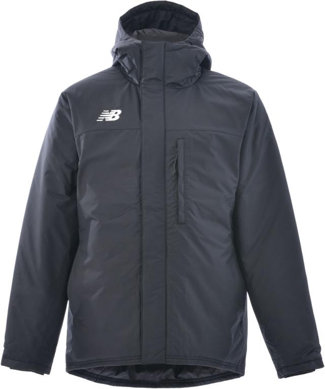 ニューバランス New Balance サッカー パデットハーフコート メンズ ウェア アウター ジャケット 中綿 防寒 保温 練習 ロゴ 移動 部活 トレーニング ウェア 上着 秋 ランニング ウォーキング  JMJF1423 BK